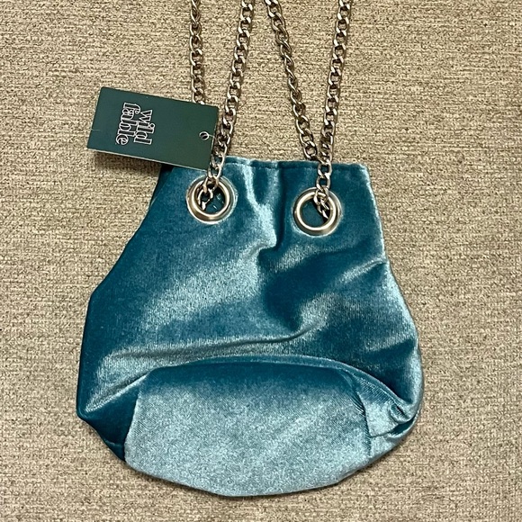 Mini blue velvet purse - Picture 1 of 3